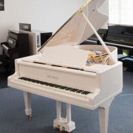 Blüthner Klavier in Weiß Hochglanz, Baujahr 1940, gebraucht, 190 cm, inklusive Klavierbank