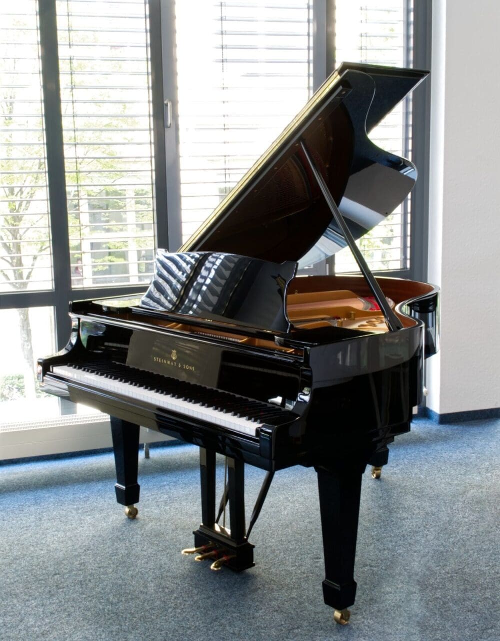 Gebrauchter Steinway & Sons Flügel Modell M-170 in Hochglanz Schwarz